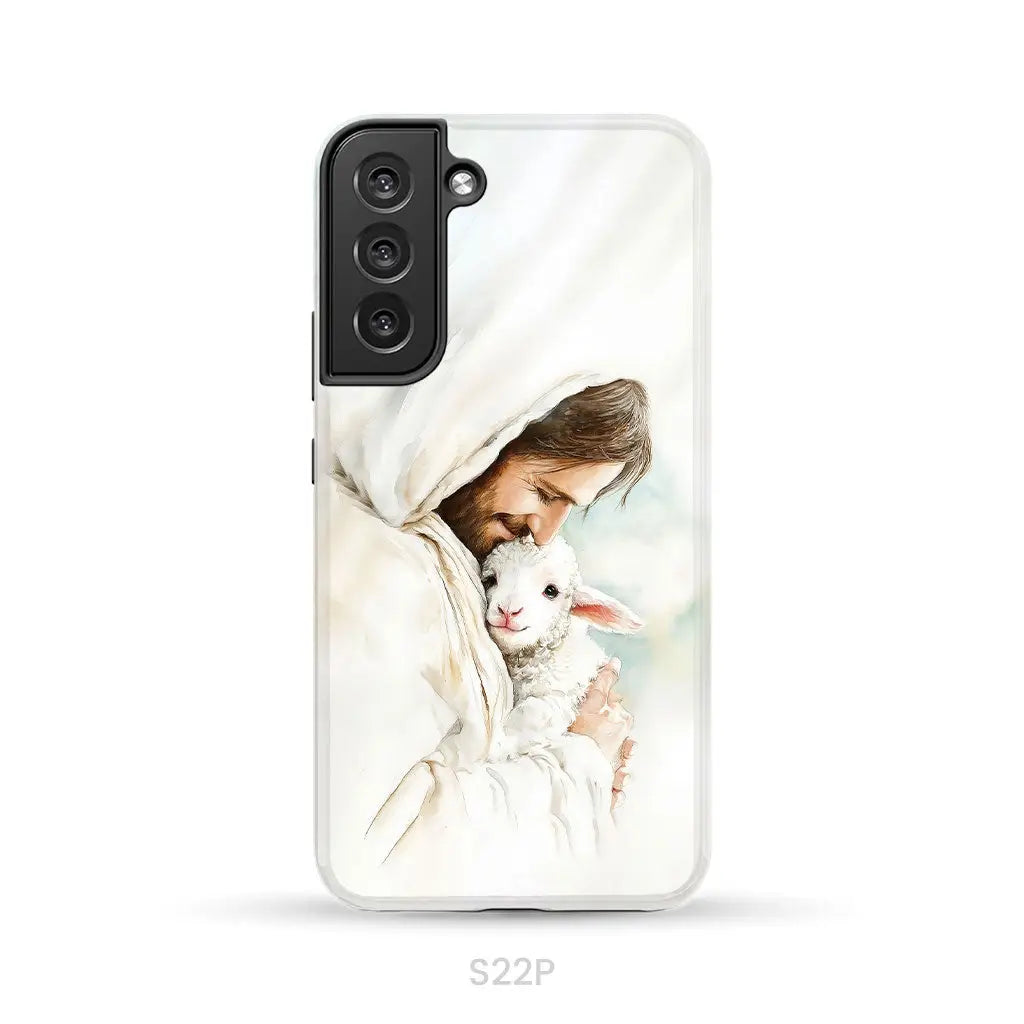 Jesus Holding the Lost Lamb – Good Shepherd Christian Phone Case Samsung Galaxy S22 Plus / Tough Case
