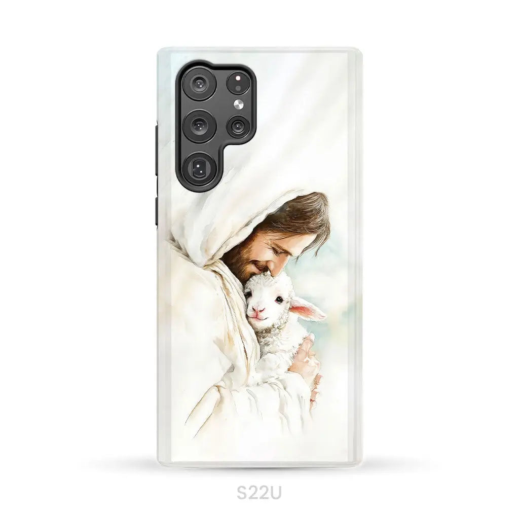 Jesus Holding the Lost Lamb – Good Shepherd Christian Phone Case Samsung Galaxy S22 Ultra / Tough Case