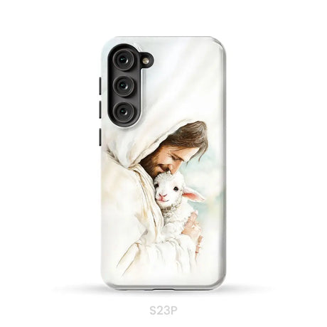 Jesus Holding the Lost Lamb – Good Shepherd Christian Phone Case Samsung Galaxy S23 Plus / Tough Case