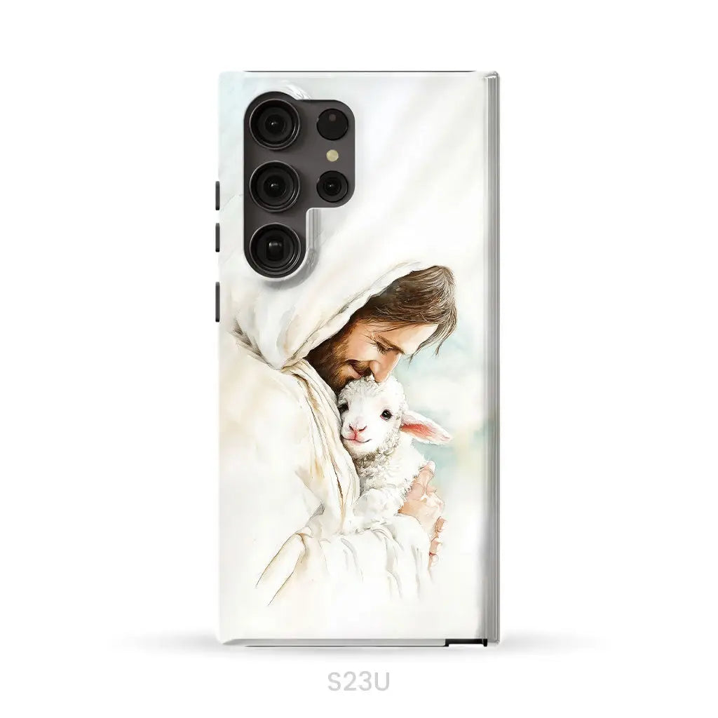 Jesus Holding the Lost Lamb – Good Shepherd Christian Phone Case Samsung Galaxy S23 Ultra / Tough Case