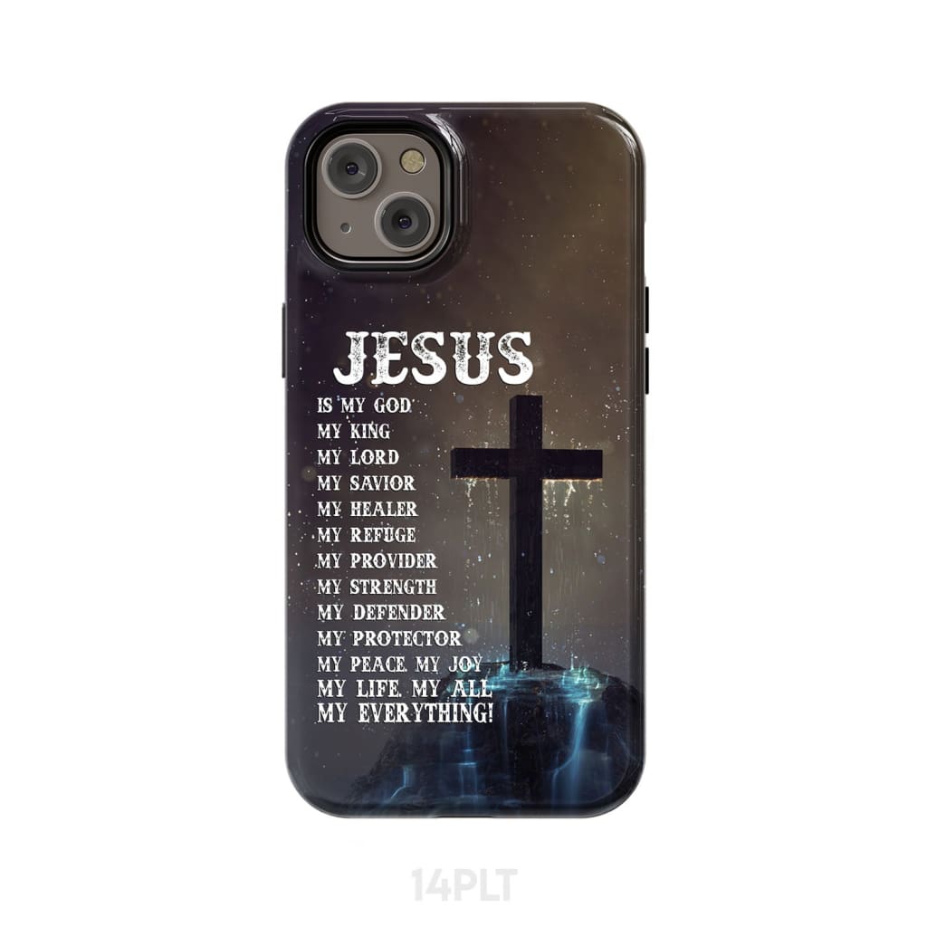 Jesus is my savior hands Christian phone case iPhone 14 Plus / Tough