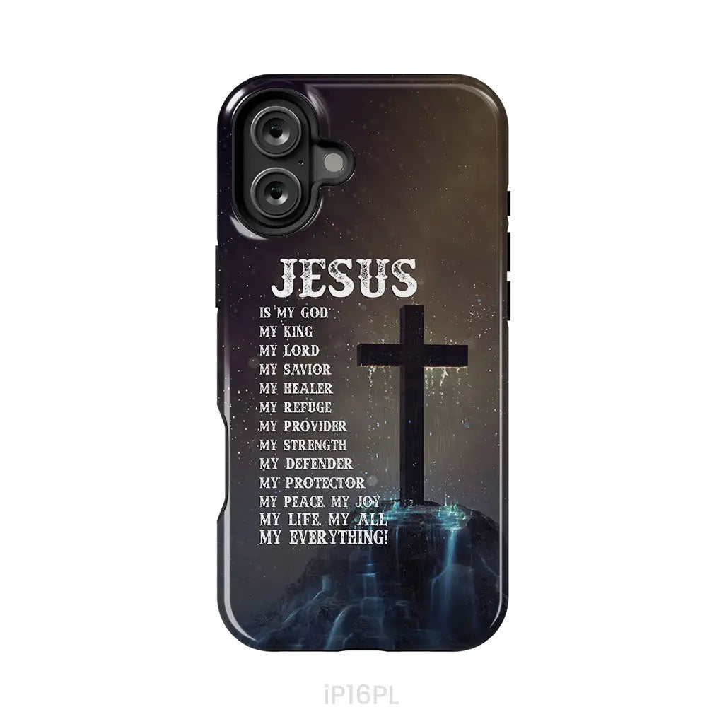 Jesus is my savior Jesus hands Christian phone case iPhone 16 Plus / Tough Case