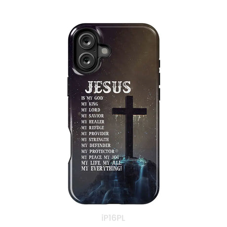 Jesus is my savior Jesus hands Christian phone case iPhone 16 Plus / Tough Case