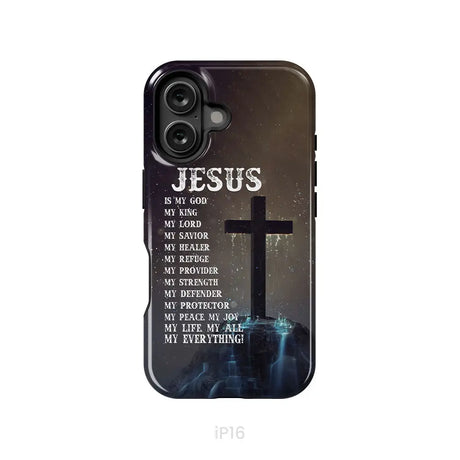 Jesus is my savior Jesus hands Christian phone case iPhone 16 / Tough Case