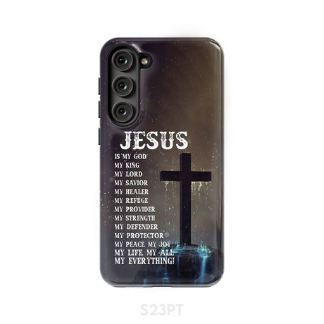 Jesus is my savior hands Christian phone case Samsung Galaxy S23 Plus / Tough