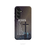 Jesus is my savior hands Christian phone case Samsung Galaxy S24 / Tough