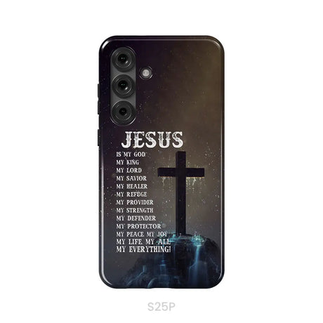 Jesus is my savior Jesus hands Christian phone case Samsung Galaxy S25 Plus / Tough Case
