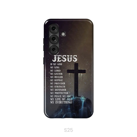 Jesus is my savior Jesus hands Christian phone case Samsung Galaxy S25 / Tough Case