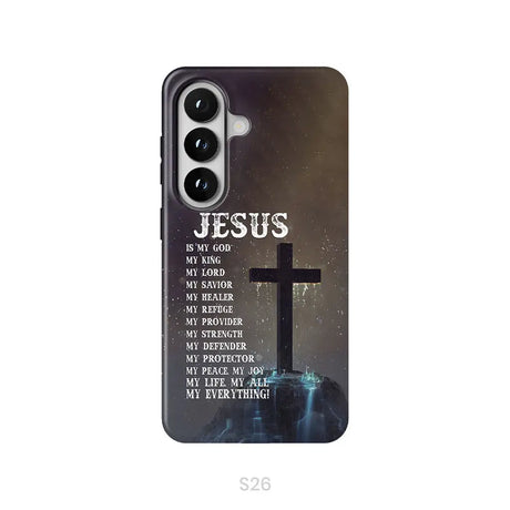 Jesus is my savior Jesus hands Christian phone case Samsung Galaxy S26 / Tough Case