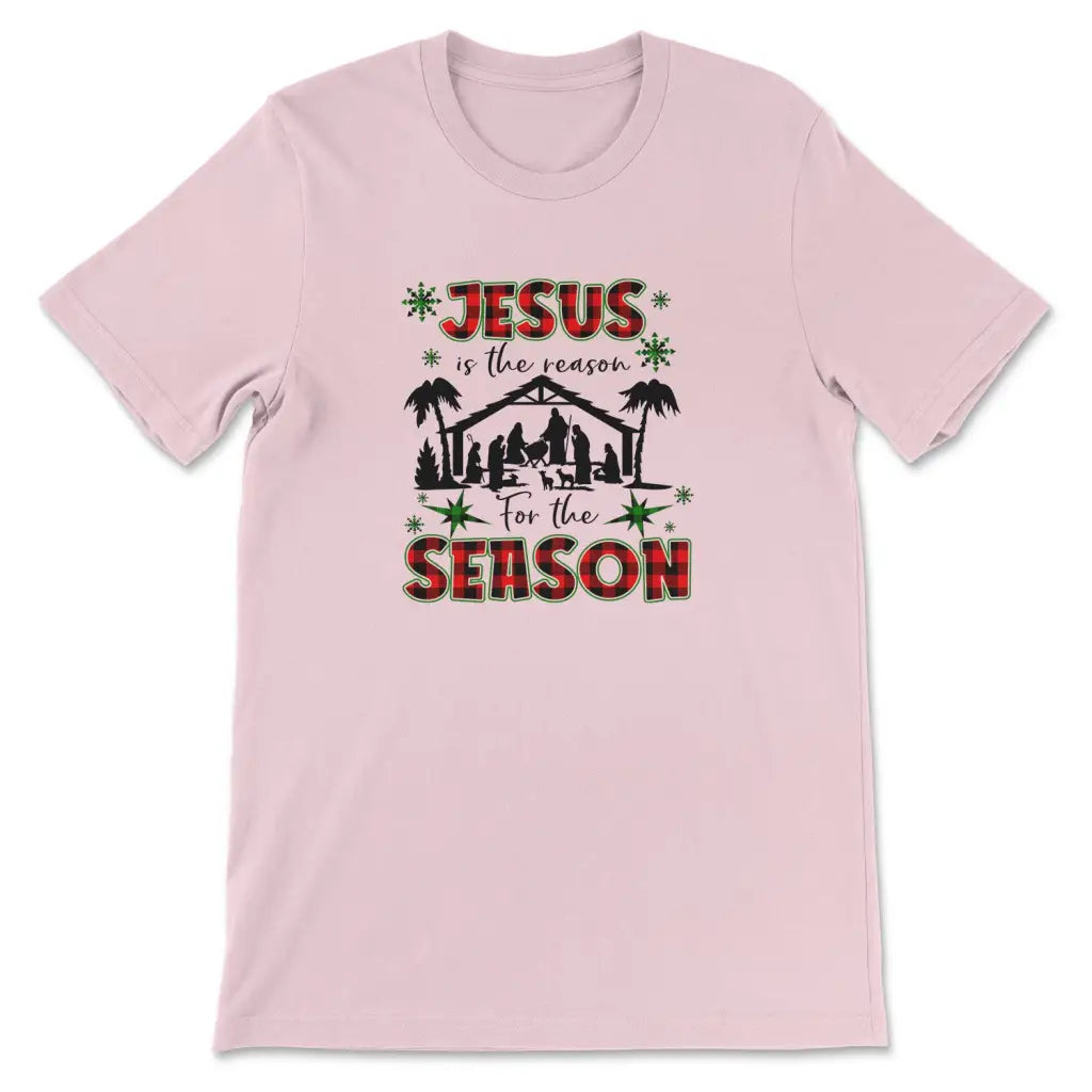 Jesus is the reason for the season shirt Christmas t-shirts Pink / S