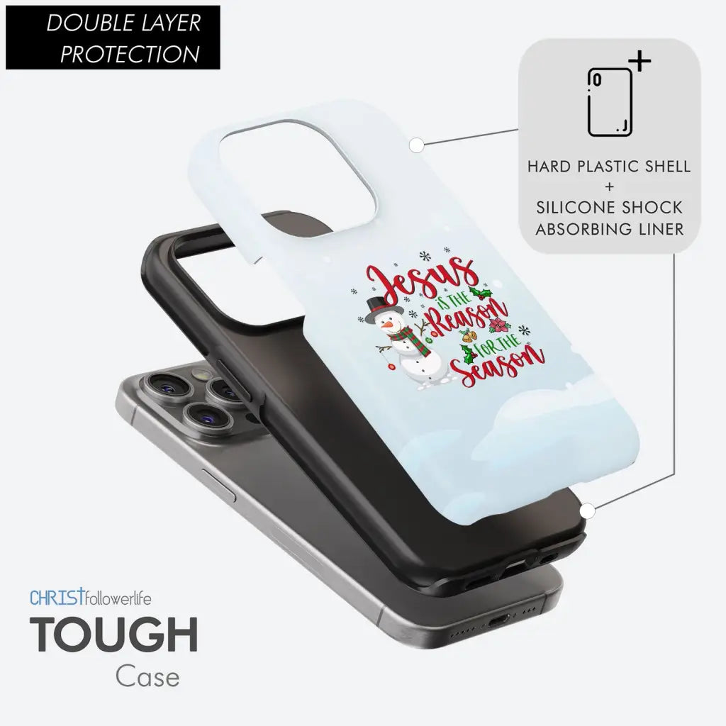 Jesus is the reason for season Snowman Christmas phone case