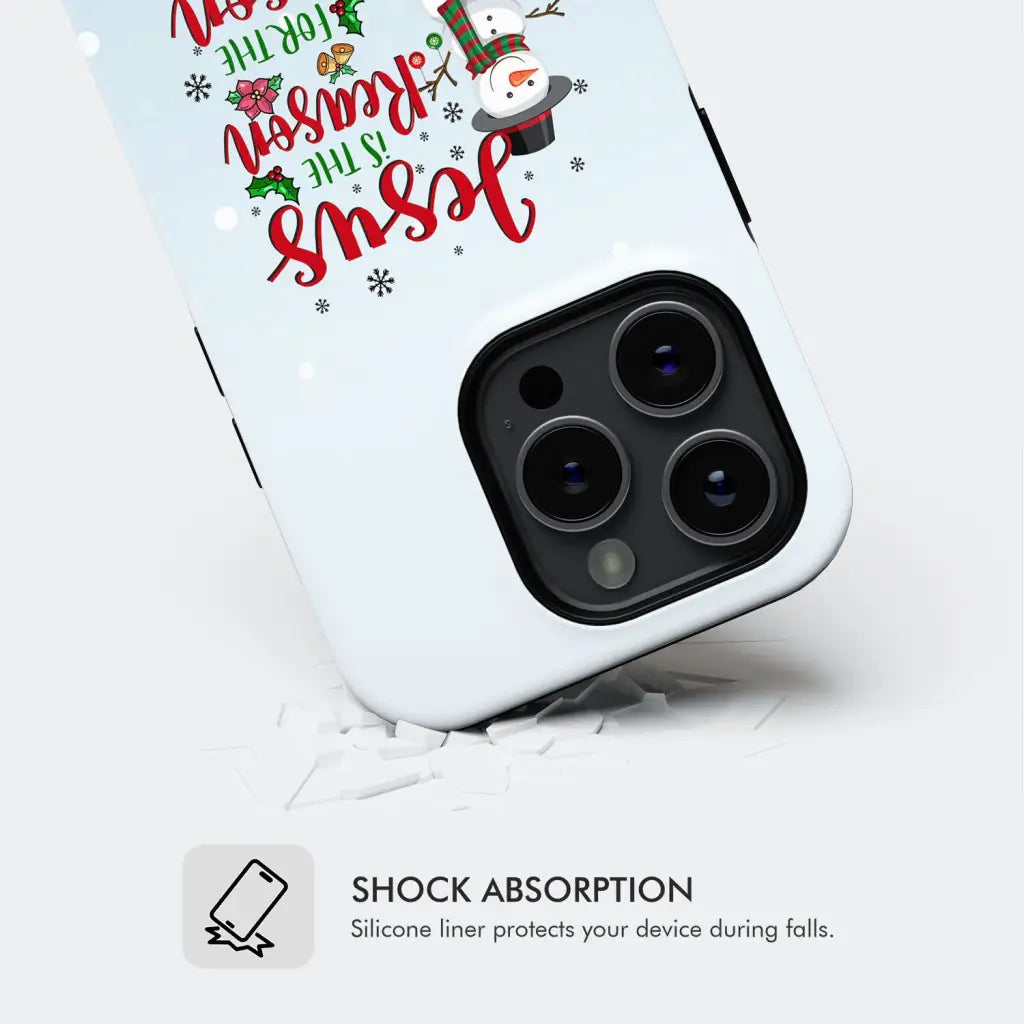 Jesus is the reason for season Snowman Christmas phone case