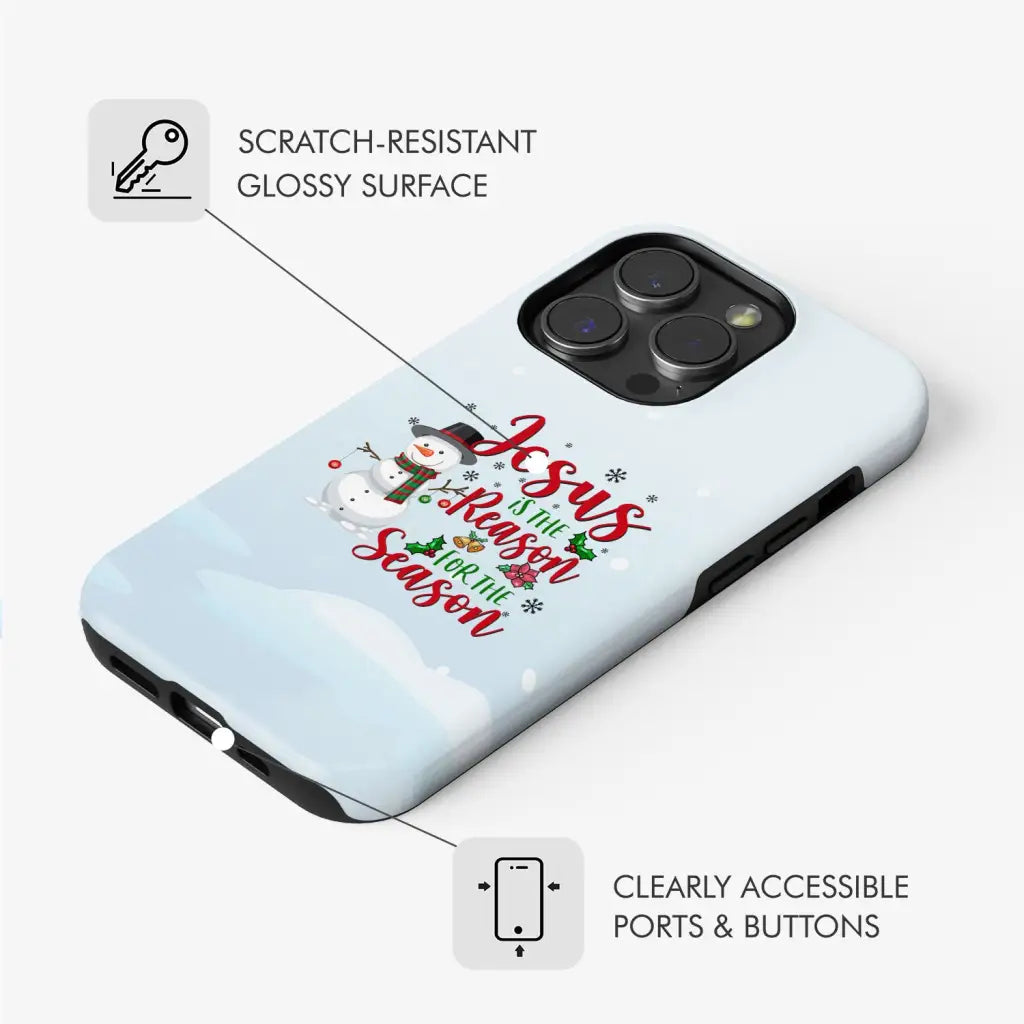 Jesus is the reason for season Snowman Christmas phone case