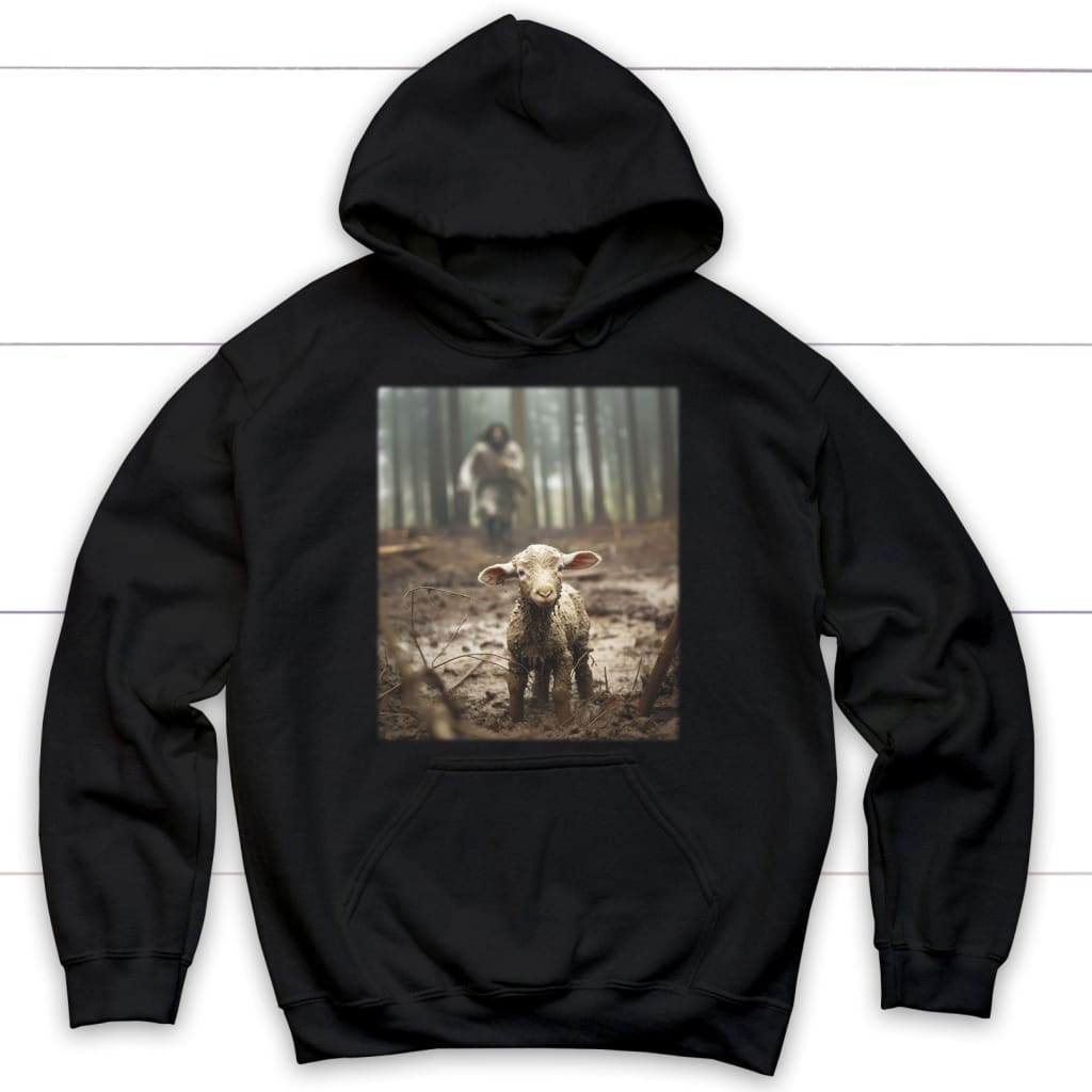 Jesus Lamb of God Running After Hoodie Black / S