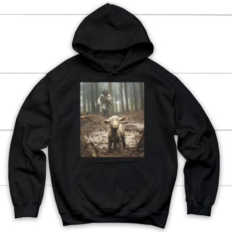 Jesus Lamb of God Running After Hoodie Black / S