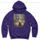 Jesus Lamb of God Running After Hoodie Purple / S
