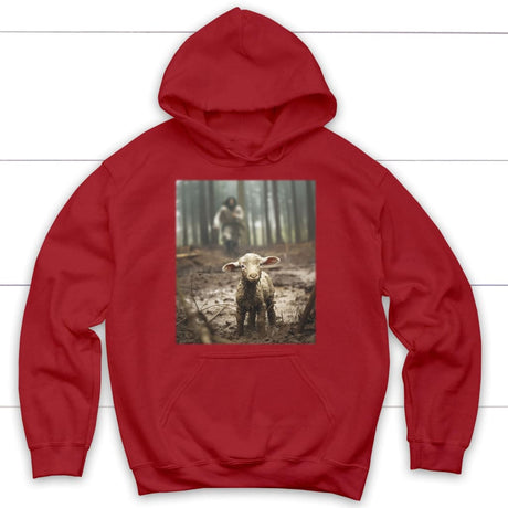 Jesus Lamb of God Running After Hoodie Red / S