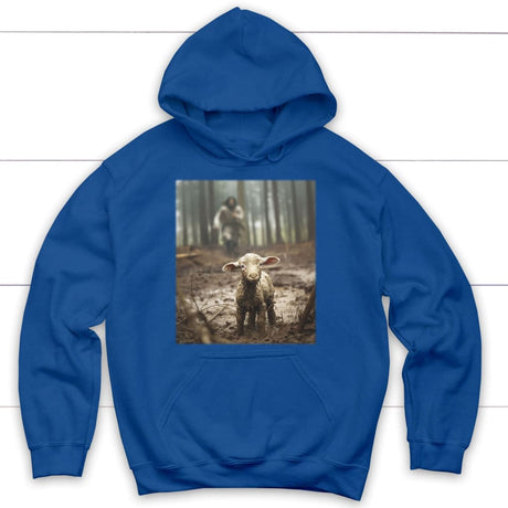 Jesus Lamb of God Running After Hoodie Royal Blue / S
