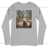 Jesus Lamb of God Running After Long Sleeve Shirt Athletic Heather / S