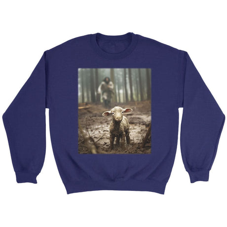 Jesus Lamb of God Running After Sweatshirt Purple / S