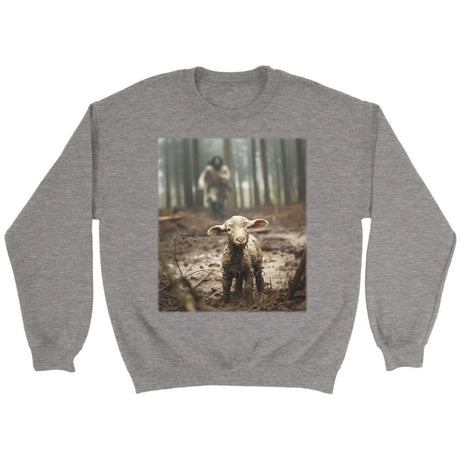 Jesus Lamb of God Running After Sweatshirt Sport Grey / S