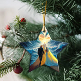 Faith-inspired ornament representing God’s miracles and guidance in marriage.