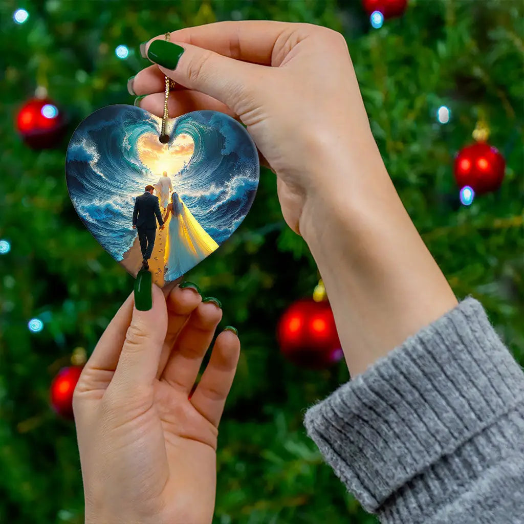 Inspiring ornament reminding couples that God makes a way even when there seems to be none.