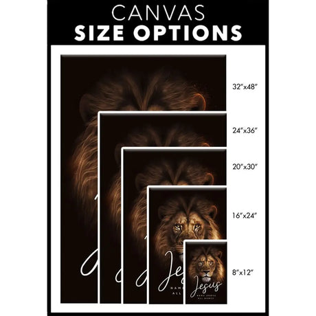 Jesus name above all names canvas size options