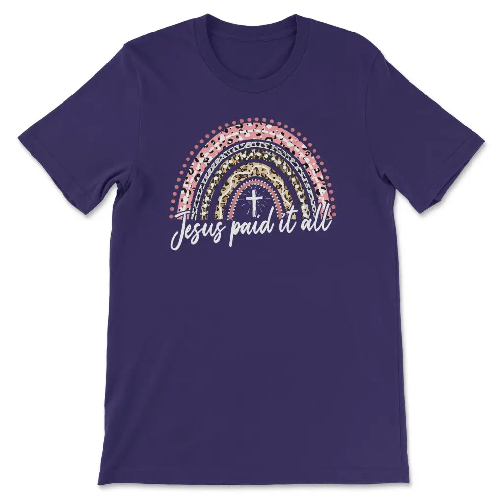 Jesus Paid It All Shirt Rainbow Easter T-shirt Team Purple / S