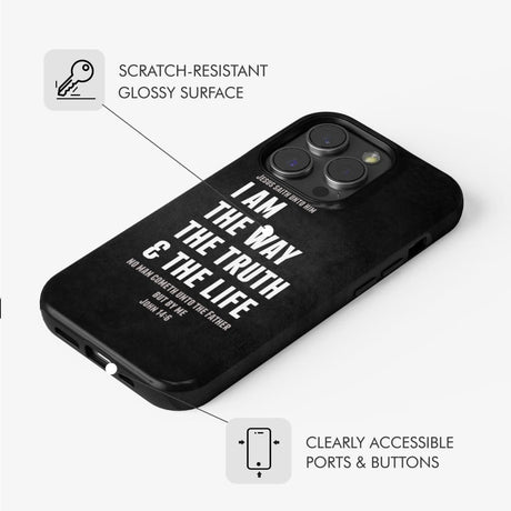 Jesus phone cases: I am the way truth and life John 14:6 Bible verse case