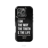Jesus phone cases: I am the way the truth and the life John 14:6 Bible verse phone case iPhone 16 Pro / Tough Case