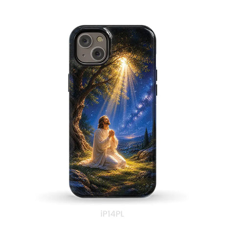 Jesus Praying At Gethsemane Matthew 26:39 Christian Phone Case iPhone 14 Plus / Tough Case
