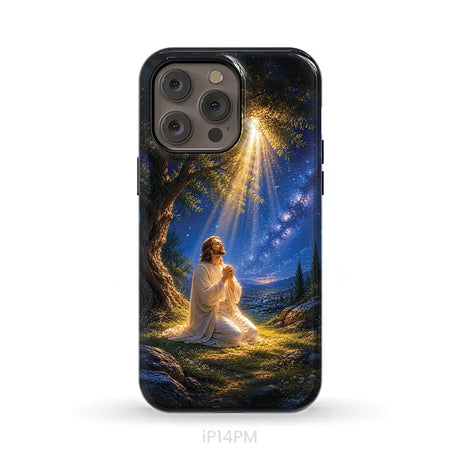Jesus Praying At Gethsemane Matthew 26:39 Christian Phone Case iPhone 14 Pro Max / Tough Case