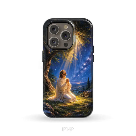 Jesus Praying At Gethsemane Matthew 26:39 Christian Phone Case iPhone 14 Pro / Tough Case