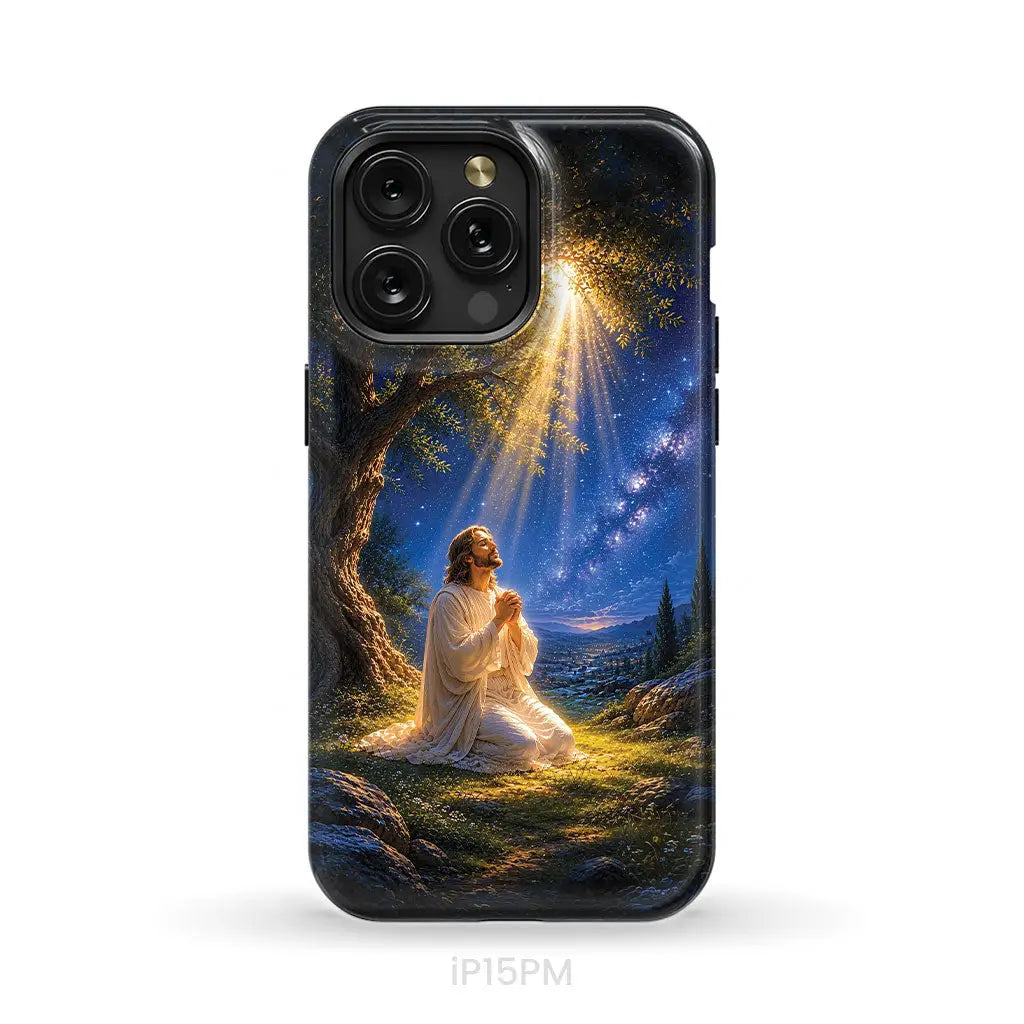 Jesus Praying At Gethsemane Matthew 26:39 Christian Phone Case iPhone 15 Pro Max / Tough Case
