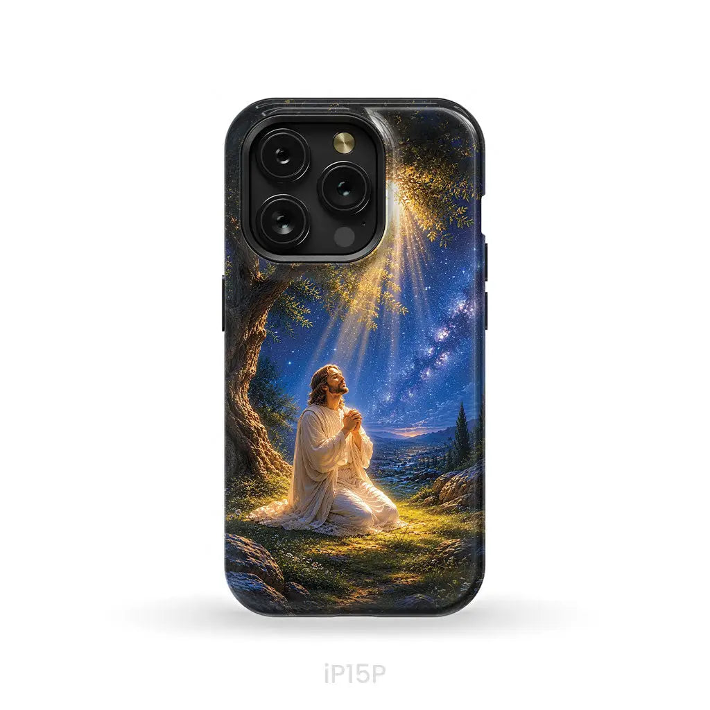 Jesus Praying At Gethsemane Matthew 26:39 Christian Phone Case iPhone 15 Pro / Tough Case