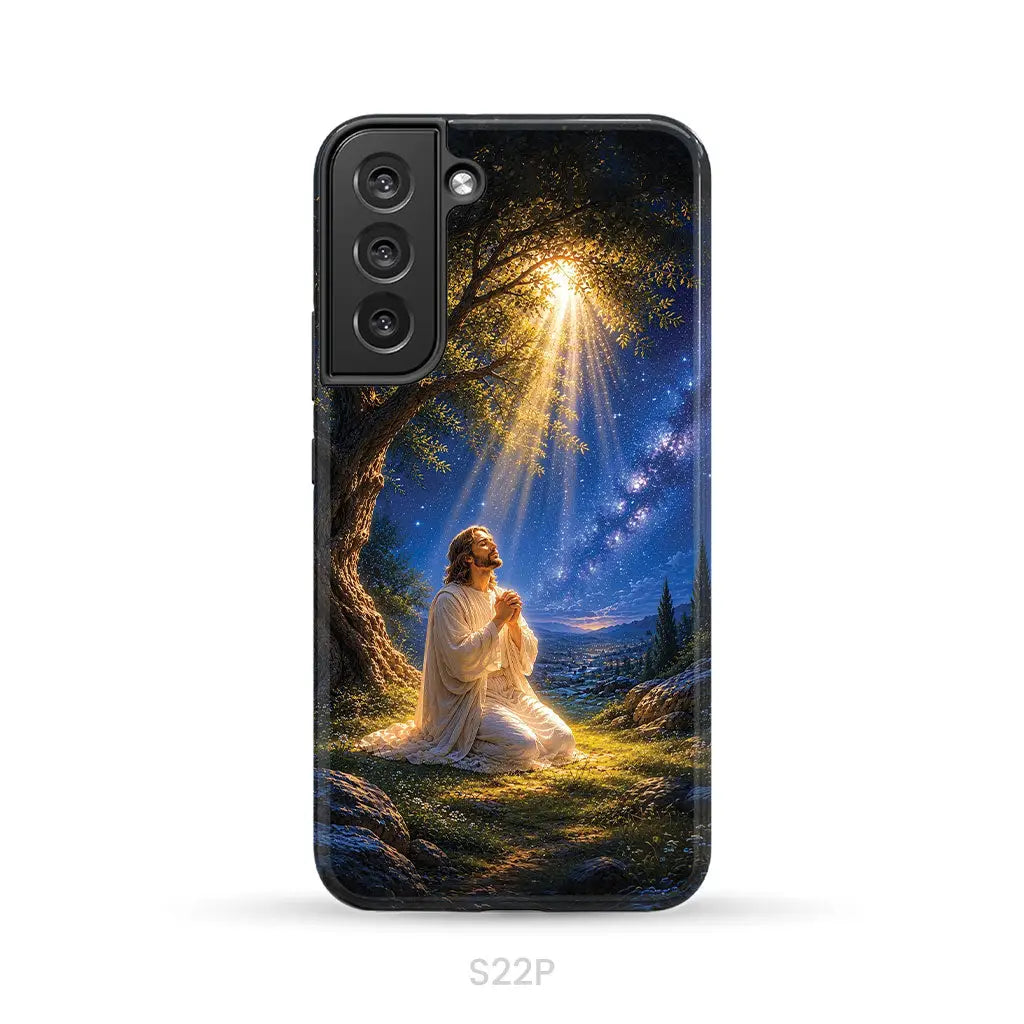 Jesus Praying At Gethsemane Matthew 26:39 Christian Phone Case Samsung Galaxy S22 Plus / Tough Case