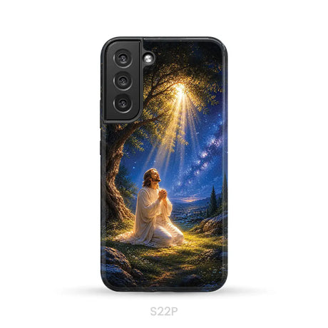 Jesus Praying At Gethsemane Matthew 26:39 Christian Phone Case Samsung Galaxy S22 Plus / Tough Case