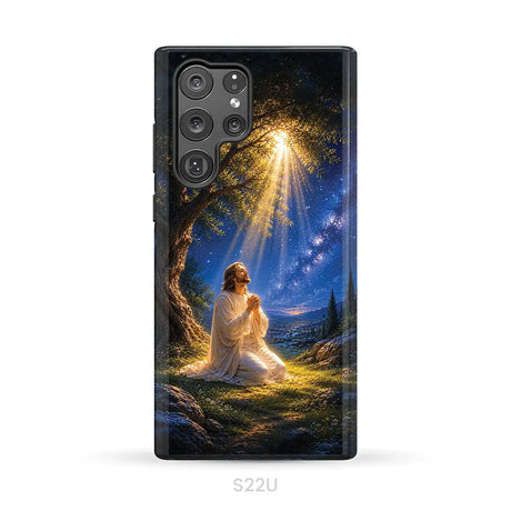 Jesus Praying At Gethsemane Matthew 26:39 Christian Phone Case Samsung Galaxy S22 Ultra / Tough Case