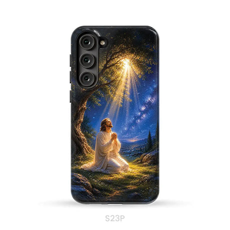 Jesus Praying At Gethsemane Matthew 26:39 Christian Phone Case Samsung Galaxy S23 Plus / Tough Case