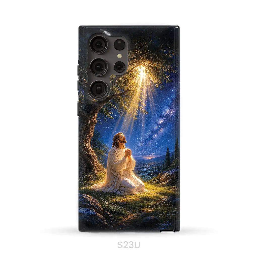 Jesus Praying At Gethsemane Matthew 26:39 Christian Phone Case Samsung Galaxy S23 Ultra / Tough Case