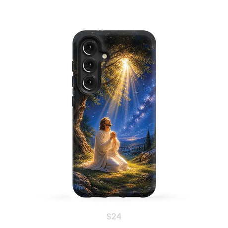 Jesus Praying At Gethsemane Matthew 26:39 Christian Phone Case Samsung Galaxy S24 / Tough Case
