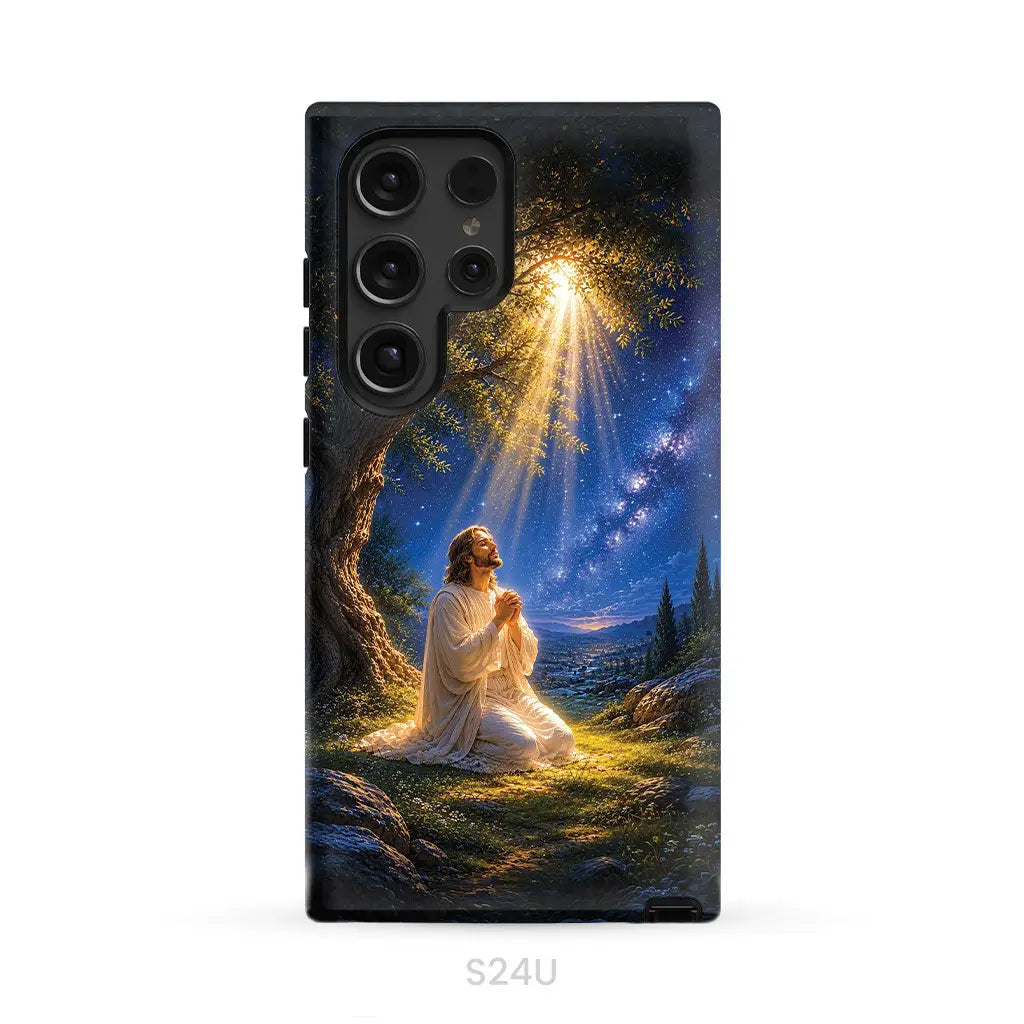 Jesus Praying At Gethsemane Matthew 26:39 Christian Phone Case Samsung Galaxy S24 Ultra / Tough Case