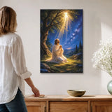 Christian wall art canvas showing Jesus praying at Gethsemane inspired by Matthew 26:39