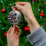 Religious ornament depicting Jesus as the protector of His flock, perfect for Christmas or daily reflection.