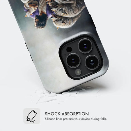 Inspirational Christian phone case: Jesus protects the lamb from wolves. A unique and faith-filled gift idea.
