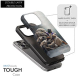 Jesus protects the lamb from wolves: Christian phone case, perfect as a meaningful and inspirational gift.