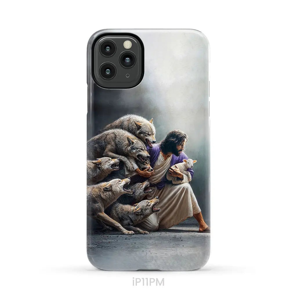 Jesus Protects The Lamb From Wolves Phone Case iPhone 11 Pro Max / Tough Case