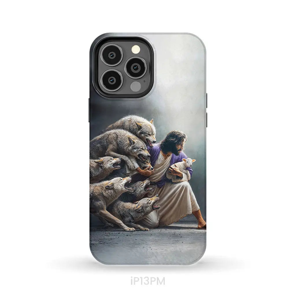 Jesus Protects The Lamb From Wolves Phone Case iPhone 13 Pro Max / Tough Case