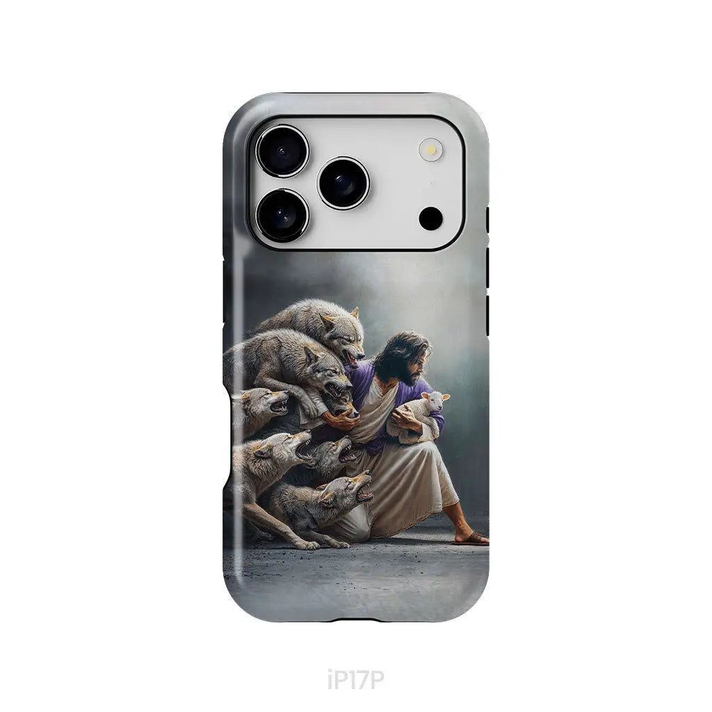Jesus Protects The Lamb From Wolves Phone Case iPhone 17 Pro / Tough Case